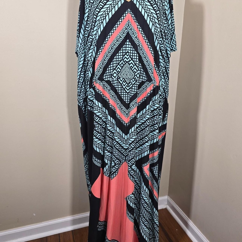 Roaman's geometric print maxi dress size 4X 34/36